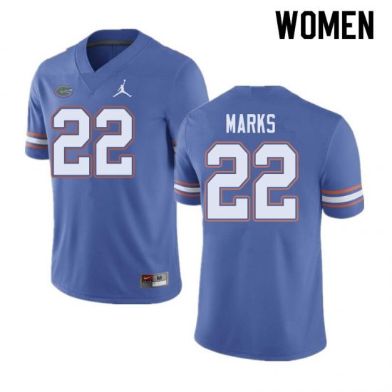 Women's Florida Gators #22 Dionte Marks NCAA Jordan Brand Blue Authentic Stitched College Football Jersey DSI8062PH